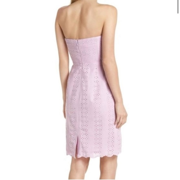J.Crew Eyelet Strapless Sheath Dress in White NWT , sz 6 - Picture 2 of 10